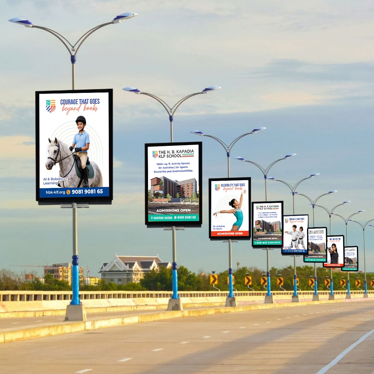 Kiosk Advertising by DRON ADS at busy street locations in Gujarat